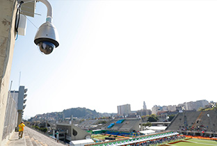 Photo: Outdoor security camera with housing installed at an outdoor venue of the Olympic Games Rio 2016