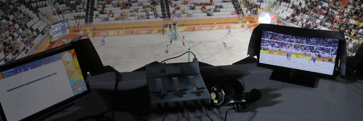 写真：リオオリンピックの会場に設置されたスポーツ映像判定システム