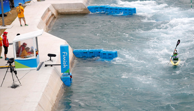 Photo: Video camera installed at one of the canoeing venues of the Olympic Games Rio 2016 as part of the video adjudication system