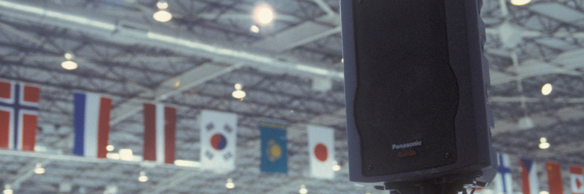 Photo: RAMSA speaker installed at a venue of the Olympic Winter Games Salt Lake 2002
