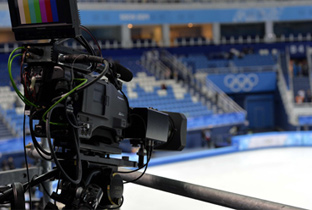 写真：ソチ冬季オリンピックのスケート競技会場に設置されたHDカメラレコーダー