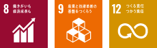 SDGs目標8,9,12