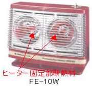 写真：FE-10W、ヒーター固定部断熱材
