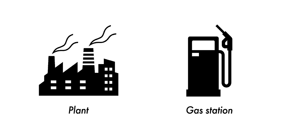 Illustration Plant Gas station